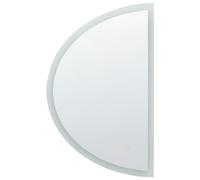 Miroir Argenté à Lumière LED ø 78 cm Demi-Cercle Salle de Bains Moderne Bergerac