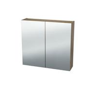 Miroir Armoire Nemo Spring Nebulo - 90x65x17.8cm - 2 portes - étagères en verre - avec prise - sans interrupteur - couleur : H1199 ST12 Chêne Thermo Noir 20036928