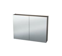 Miroir Armoire Nemo Spring Nebulo luxe - 100x65x17.8cm - 2 portes miroir double face - étagères en verre - avec prise - sans interrupteur - couleur : H1199 ST12 Chêne Thermo Noir 20037047