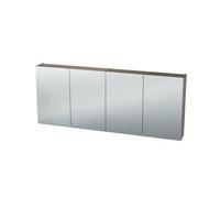 Miroir Armoire Nemo Spring Nebulo luxe - 100x65x17.8cm - 2 portes miroir double face - étagères en verre - avec prise - sans interrupteur - couleur : U960 ST9 Onyx Grey 20037104