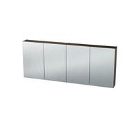 Miroir Armoire Nemo Spring Nebulo luxe - 140x65x17.8cm - 4 portes miroir double face - étagères en verre - avec prise - sans interrupteur - couleur : U960 ST9 Onyx Grey 20037099