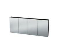 Miroir Armoire Nemo Spring Nebulo luxe - 160x65x17.8cm - 4 portes miroir double face - étagères en verre - avec prise - sans interrupteur - couleur : U960 ST9 Onyx Grey 20037091