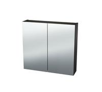 Miroir Armoire Nemo Spring Nebulo luxe - 70x65x17.8cm - 2 portes miroir double face - étagères en verre - avec prise - sans interrupteur - couleur : U960 ST9 Onyx Grey 20037042