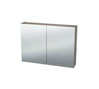 Miroir Armoire Nemo Spring Nebulo luxe - 90x65x17.8cm - 2 portes miroir double face - étagères en verre - avec prise - sans interrupteur - couleur : U960 ST9 Onyx Grey 20037054