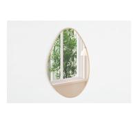 Miroir asymétrique Nara - 50x80 cm - Finition chêne Vieilli - MDF décor Bois - Style Organique et Tendance