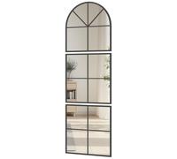 Miroir atelier - miroir triptyque métal 60x180 cm - miroir mural style verrière ensemble de 3 pièces - noir