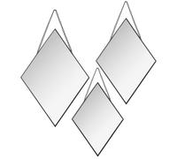 Atmosphera - Lot de 3 miroirs "Losange" 38 cm à chaînes - Noir