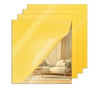 Miroir autocollant, Plastic Self Adhesive Mirror Wall Stickers | Multicolor 20Cm 30Cm Diy Wall Decor(Gold,20L x 20W cm)