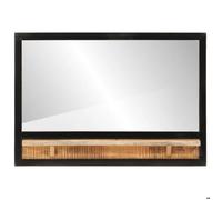Miroir avec étagère verre et bois massif manguier vidaXL