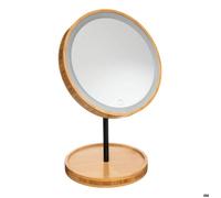 Miroir avec pied à led 18cm bambou - 5 five simply smart - Beige
