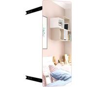 Miroir avec Rails Coulissants, Miroir Pleine Longueur Coulissant Et Rotatif Intégré dans L’Armoire, Grand Miroir Plein écran, Miroir Invisible Adapté à L’Armoire Et Au, Rose Gold, 90x35cm