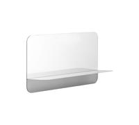 Miroir avec tablette en acier argenté Horizon