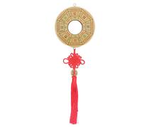 Miroir Bagua de feng shui, miroir de commérages convexe pour attirer l’énergie positive et la richesse, pendentif de rétroviseur en alliage avec crochet de suspension, ornement de
