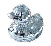 Miroir Ball Cake Topper - Creative Duck Design Disco Ball Ornement, Silver Glass Cake Decor | Décoration De Réception De Mariage Élégante, Fun Mitzvah & Birthday Party Topper, Centraire De