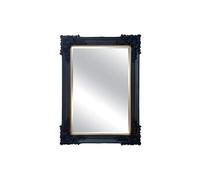 Miroir biseauté en bois d'eucalyptus avec moulures - L. 79 x H. 109 cm - Noir - ATALAYA