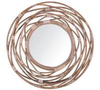 Miroir BURGIS Rotin Beige sable Marron