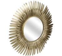 Miroir Cadre Plumes Dorées Ø53cm - AIGUS - ALTOBUY Or