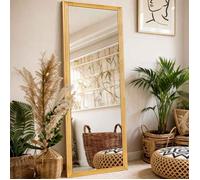 Miroir carré pleine longueur, miroir haute définition, réglage flexible, durable, à la mode et polyvalent, 160x50cm, marron