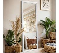 Miroir carré pleine longueur, miroir haute définition, réglage flexible, durable, élégant et polyvalent, 160x50cm, blanc