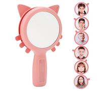 Miroir chat mignon, miroir émotion incassable pour , miroirs portables pour filles, outil d'accessoires avec six expressions, idéal pour garçons et filles, 13,5 x 4,5 x 21 cm, 192 g, rose, bleu