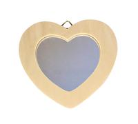 MÉGACRÉA Miroir en Bois Coeur 12 x 10 cm intérieur 8 cm