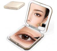Miroir compact - Mini miroir de poche élégant et compact double face avec grossissement 1x/10x, miroir cosmétique portable (blanc, M)