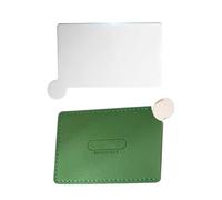 Miroir compact | Miroir de maquillage compact avec coque en cuir synthétique | Portable en acier inoxydable résistant aux rayures pour l'école, les adolescentes, la danse, les voyages, le bureau