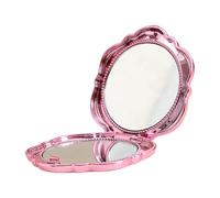 Miroir compact pour femme, verre double face en forme de, miroir de maquillage pliable avec design portable, miroirs légers avec étui de protection, accessoire de beauté pour sac à main