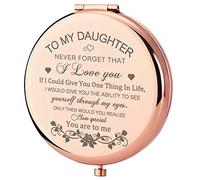 Miroir compact pour fille de la part de maman, miroir compact or rose, cadeau d'anniversaire pour fille de la part de la mère pour fille, anniversaire, remise de diplôme, anniversaire de mariage, Noël
