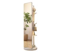 Miroir complet avec porte-manteau, design rotatif à 360°, miroir de sol 2 en 1 pour chambre à coucher et salon