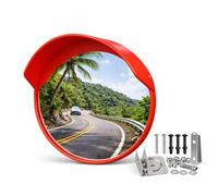 Miroir Convexe 60cm ZincOrange - Miroir de Sécurité pour Angle Mort, Parking, Garage et Entrepôt - Utilisation Intérieure & Extérieure (couleur orange, 60cm)