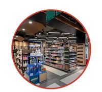 Miroir Convexe de 45 cm, Miroir de Circulation Grand Angle Réglable, Miroir de Sécurité Rond pour Mur, Allée, Garage, Rue, Magasin(Orange,60cm/24in)