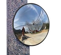 Miroir Convexe Extérieur, 11,8 Pouces Miroir De Circulation Convexe Extérieur, Grand Angle De 130 Degrés Miroir Routier Convexe De Sécurité,Rond d'oeil Poisson Miroir pour Le Grand Angle Réglable