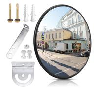 Miroir convexe grand angle de 45 cm, miroir de circulation, de sécurité, miroir convexe, rond, panoramique, parabole, d'observation, pour garage, trafic, bureau, cour, entrepôt