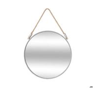 Miroir ""Corde"" métal gris D38cm - Atmosphera createur d'interieur