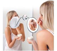 COSMETIC CLUB Miroir LED flexible grossissant à ventouse – Blanc