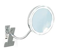 Miroir cosmétique à pince Bravat Alimos 411610, grossissement x5, chromé, éclairage LED