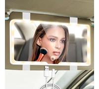 Miroir cosmétique de voiture - Pare-soleil LED - Avec 3 modes d'éclairage - Portable - Intérieur avec lumière - Universel - Pour rétroviseur de siège