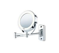 Beurer Miroir de maquillage BS 59 Éclairage LED 2-en-1 mural et sur pied Grossissement x5 Argent