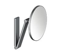 KEUCO iLook_move, Miroir de soins de beauté, sans éclairage, rond, montage mural, 17612130000, Couleur: Chrome noir brossé