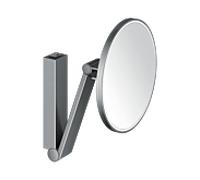 KEUCO iLook_move Miroir de soins de beauté, éclairé, rond, avec interrupteur à bascule, 1 couleur de lumière, 17612139004, Couleur: Chrome noir brossé