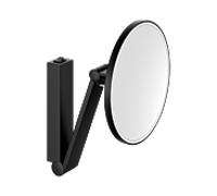 KEUCO iLook_move Miroir de soins de beauté, éclairé, rond, avec interrupteur à bascule, 1 couleur de lumière, 17612379004, Couleur: Noir Mat