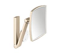 KEUCO Miroir cosmétique iLook_move 17613039002 – grossissement x5 200×200 mm, éclairé, bronze brossé