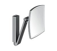 KEUCO iLook_move Miroir de soins de beauté, éclairé, angulaire, avec interrupteur à bascule, 1 couleur de la lumière, 17613139004, Couleur: Chrome noir brossé