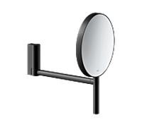 KEUCO PLAN Miroir de soins de beauté, sans éclairage, rond, montage mural, 17649370002, Couleur: Noir Mat