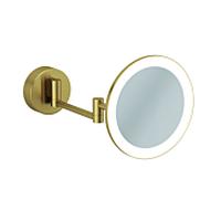 Miroir cosmétique LED Kludi VELA R 58995N0W, grossissement x3, fixation murale, finition or brossé