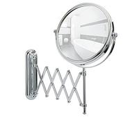 Wenko Miroir cosmétique mural Télescope Deluxe – réglable en hauteur, orientable, chrome, Ø 20 cm