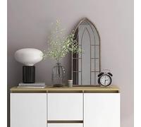 Miroir couleur sable - 70 x 30 cm - Cadre en fer - Miroir mural d'intérieur - Décoration pour couloir, salon, salle de bain - Miroir cosmétique pour montage mural et amélioration de la lumière