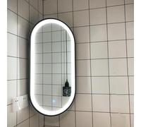 Miroir D’Angle Mural Rotatif LED 30x60cm 40x80cm 50x100cm Miroir De Maquillage Intelligent Dimmable 3 Couleurs Infiniment Dimmable HD Antidéflagrant Cadre en Alliage D’Aluminium, Nero, 30X60cm