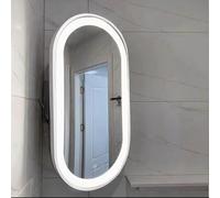 Miroir D’Angle Mural Rotatif LED 30x60cm 40x80cm 50x100cm Miroir De Maquillage Intelligent Dimmable 3 Couleurs Infiniment Dimmable HD Antidéflagrant Cadre en Alliage D’Aluminium, White, 30X60cm